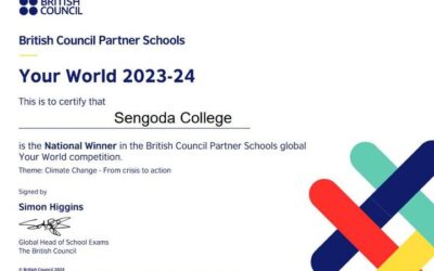 We are the National Winner in the British Council Zimbabwe’s Partner School’s Competition